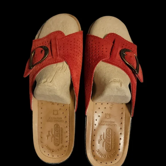 Fly Flot Italian Suede Buckle Sandals 38 - Picture 3 of 5